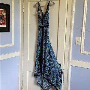 INC handkerchief maxi dress, size Medium.